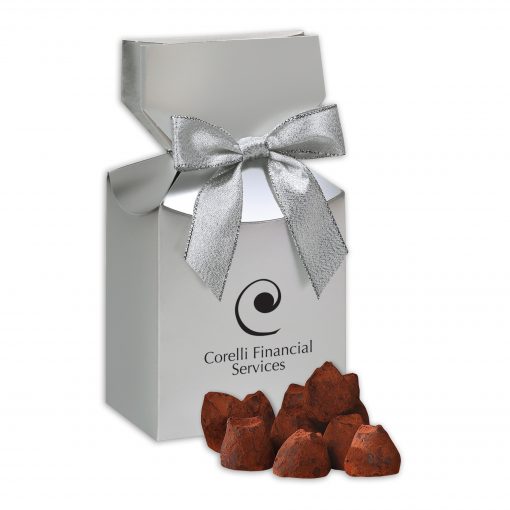 Cocoa Dusted Truffles in Silver Premium Delights Gift Box