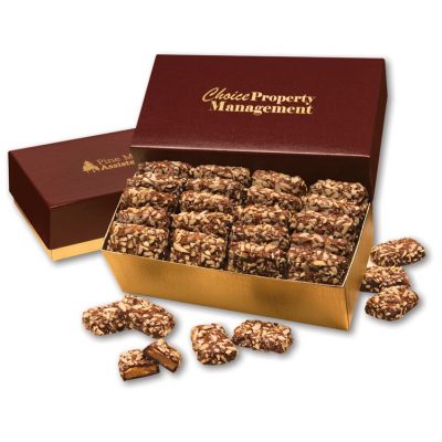 English Butter Toffee in Burgundy & Gold Gift Box-1
