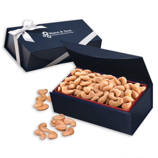 Extra Fancy Jumbo Cashews in Navy Magnetic Closure Gift Box