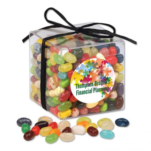 Stylish Acetate Cube with Jelly Belly® Jelly Beans-1