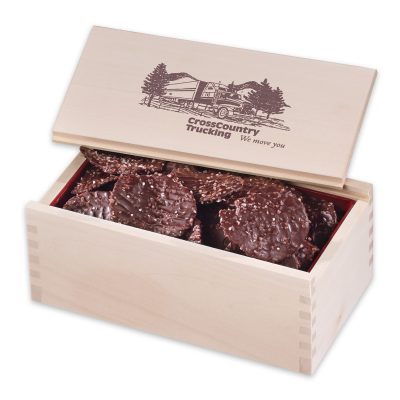 Chocolate Sea Salt Potato Chips in Wooden Collector's Box