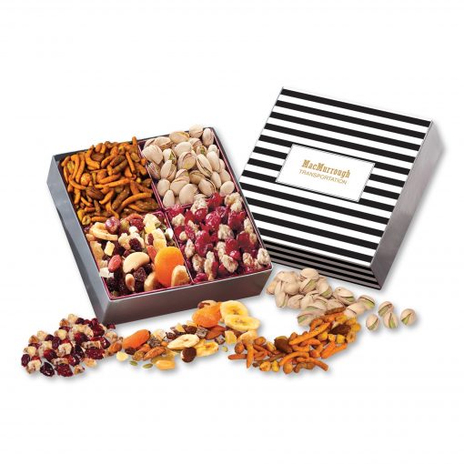 Gift Box with Gourmet Treats with Stripes Sleeve