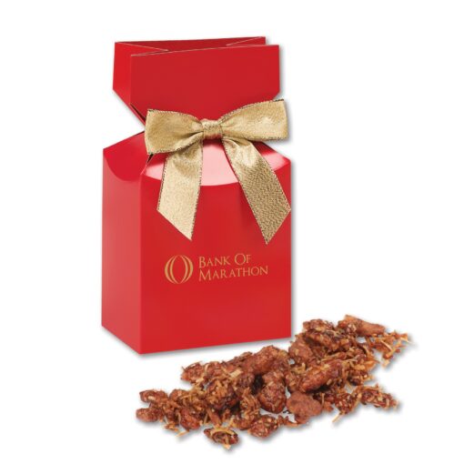 Coconut Praline Pecans in Red Premium Delights Gift Box