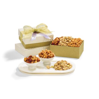 Holiday Goodies & Glitz Gift Box - Sparkling White and Gold