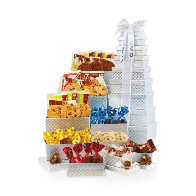 Chocolate & More Gourmet Platinum Tower - Silver Diamond Pattern