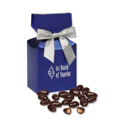 Dark Chocolate Covered Almonds in Blue Premium Delights Gift Box