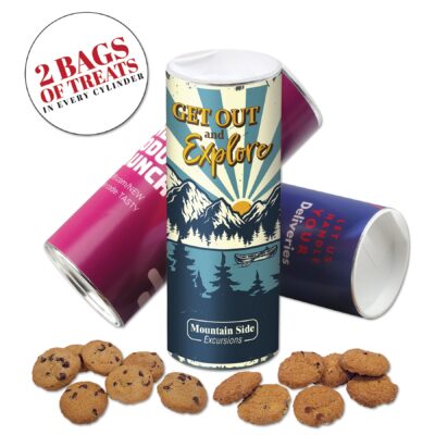 cylinder with Chocolate Chip & Oatmeal Cranberry Cookies