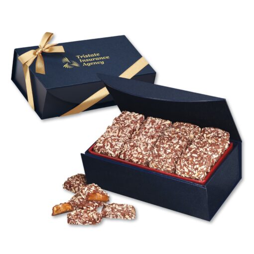 English Butter Toffee in Navy Magnetic Closure Gift Box
