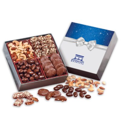 Bow Gift Box w/Gourmet Holiday Treats