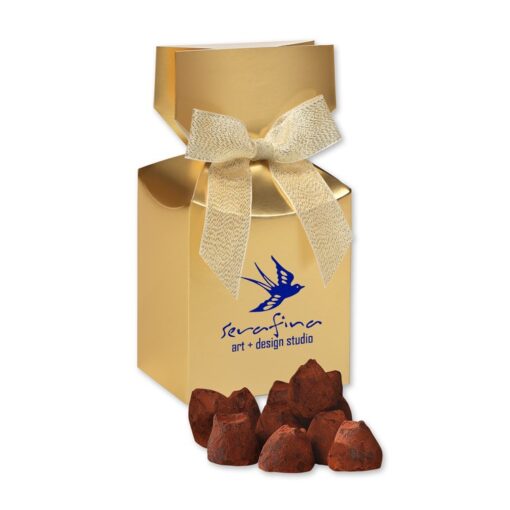 Gold Gift Box w/Cocoa Dusted Truffles-1