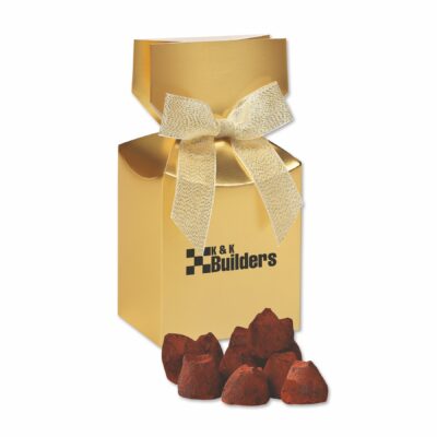 Gold Gift Box w/Cocoa Dusted Truffles