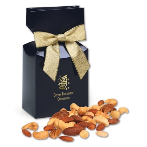 Navy Blue Gift Box w/Deluxe Mixed Nuts-1