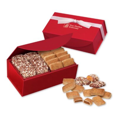 Red Magnetic Closure Box w/Cinnamon Churro Toffee & English Butter Toffee
