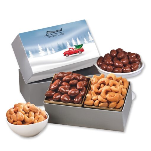 Red Truck Gift Box w/Chocolate Covered Almonds & Fancy Cashews-1