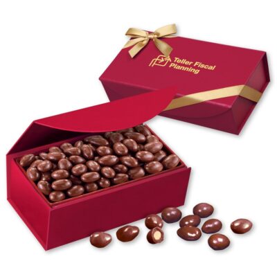 Scarlet Magnetic Closure Box w/Chocolate Covered Almonds