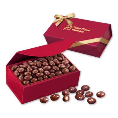 Scarlet Magnetic Closure Box w/Chocolate Covered Almonds