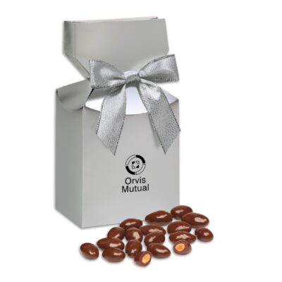 Silver in Premium Delights Gift Box w/Milk Chocolate Covered Almonds