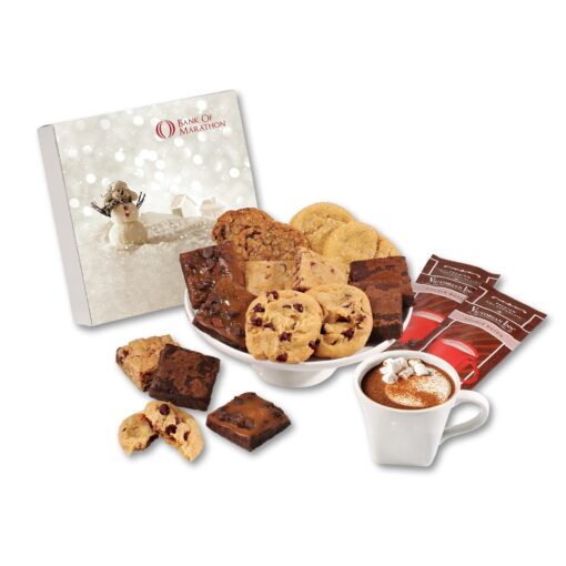 Snowman Gift Box w/Gourmet Cookie & Brownie-1