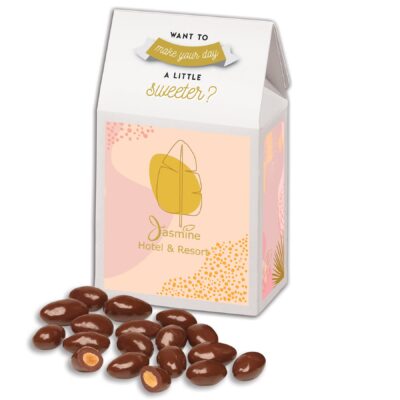 White Gable Box w/Milk Chocolate Covered Almonds-1