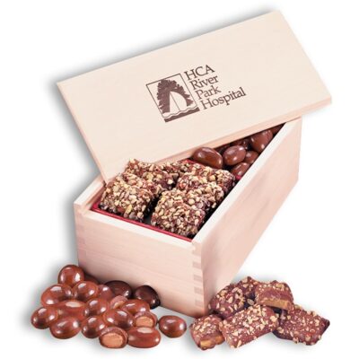 Wooden Collector's Box w/English Butter Toffee & Chocolate Covered Almonds-1