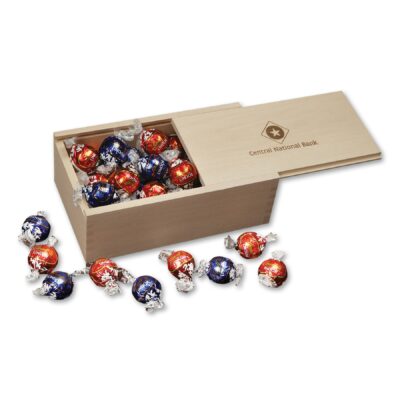 Wooden Collector's Box w/Lindt-Lindor Chocolate Truffles-1