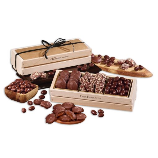 Wooden Crate w/Chocolate Favorites