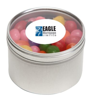 Standard Jelly Beans in Lg Round Window Tin