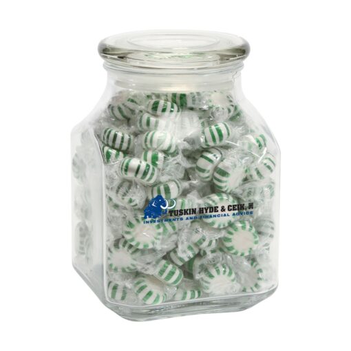 Striped Spearmints in Lg Glass Jar