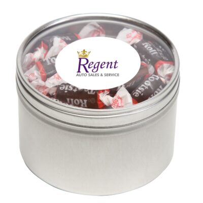 Tootsie Roll® Candy in Lg Round Window Tin