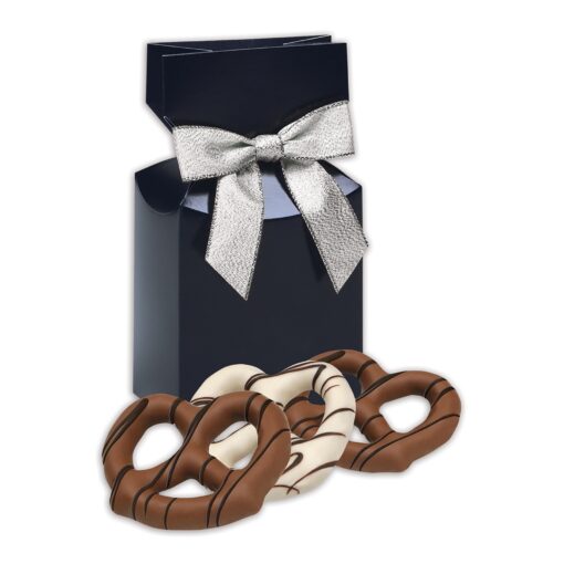 Navy Blue Gift Box w/Chocolate Covered Pretzels-2