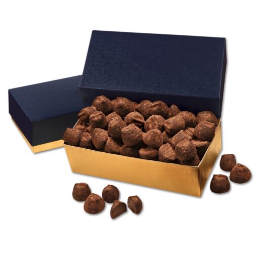 Navy & Gold Gift Box w/Cocoa Dusted Truffles-2