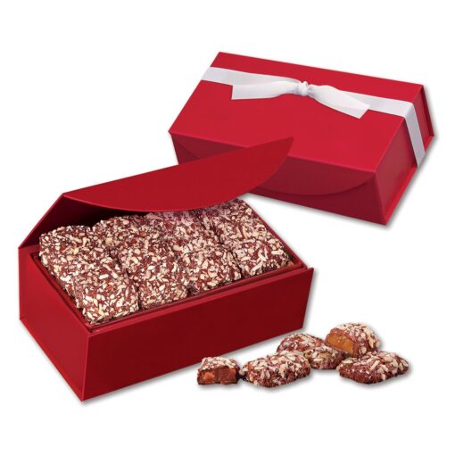 Red Magnetic Closure Gift Box w/English Butter Toffee-2