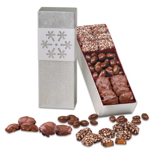 Silver Snowflake Trio Gift Box w/English Butter Toffee-2