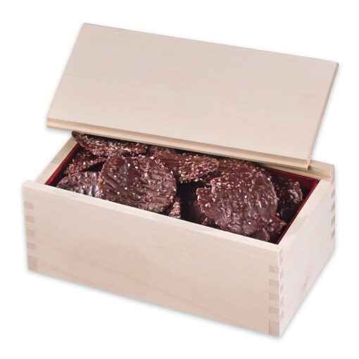 Wooden Collector's Box w/Chocolate Sea Salt Potato Chips-2
