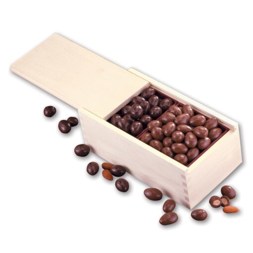 Wooden Collector's Box w/Milk & Dark Chocolate Covered Almonds-2