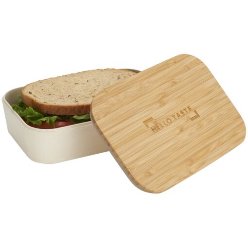 Bamboo Fiber Lunch Box with Cutting Board Lid-3