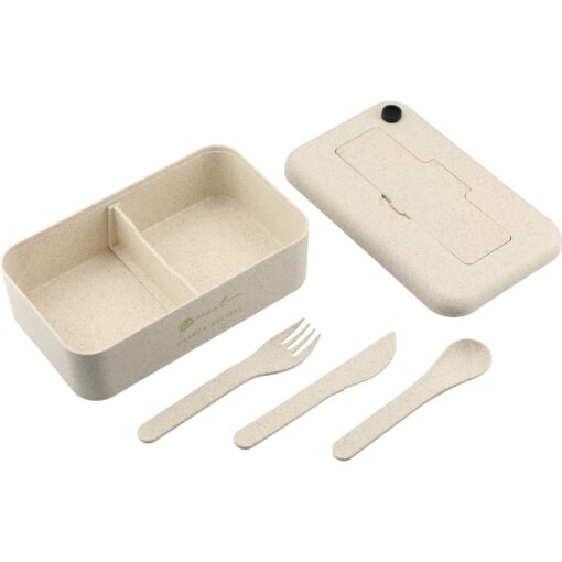 Bamboo Fiber Lunch Box with Utensils-4