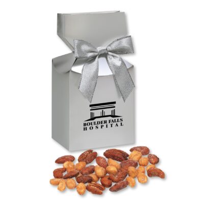 Honey Roasted Mixed Nuts in Silver Premium Delights Gift Box-1
