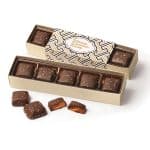 Custom Chocolate Sea Salt Caramels Flight w/Zigzag Wrap with your company logo