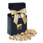 Custom Navy Blue Gift Box w/California Pistachios with your company logo