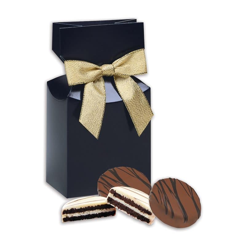 Custom Navy Blue Gift Box w/Chocolate Covered Oreo® Cookies with your company logo - 1