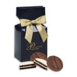 Custom Navy Blue Gift Box w/Chocolate Covered Oreo® Cookies with your company logo
