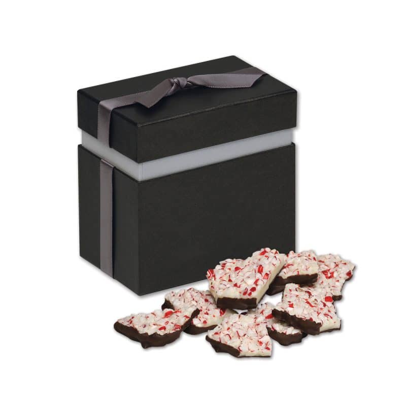 Custom Peppermint Bark in Elegant Treats Gift Box with your company logo - 1