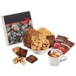 Custom Pine Boughs & Berries Gift Box w/Gourmet Cookie & Brownie with your company logo - 1