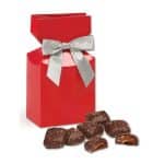 Custom Red Gift Box w/Chocolate Sea Salt Caramels with your company logo - 3
