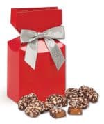 Custom Red Gift Box w/English Butter Toffee with your company logo - 1