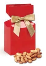 Custom Red Gift Box w/Extra Fancy Cashews with your company logo - 1