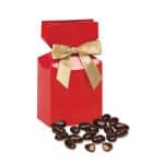 Custom Red Premium Delights Gift Box w/Dark Chocolate Covered Almonds with your company logo - 1
