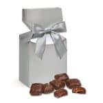 Custom Silver Premium Delights Gift Box w/Chocolate Sea Salt Caramels with your company logo - 1