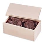 Custom Wooden Collector's Box w/Chocolate Sea Salt Potato Chips with your company logo - 1
